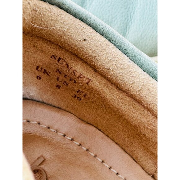 Hotter Comfort Concept Leather Shoes Sunset 8 Teal Green Cushioned Casual Loafer - Picture 6 of 13